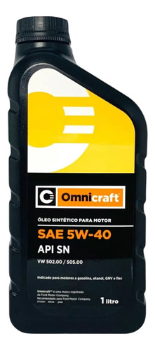 Óleo 5w40 Sintético Api Sn Omnicraft - 1 Litro