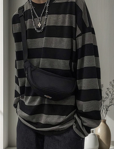 Nn Camisa A Rayas Y2k For Mujer Camisa Grande For Hombre