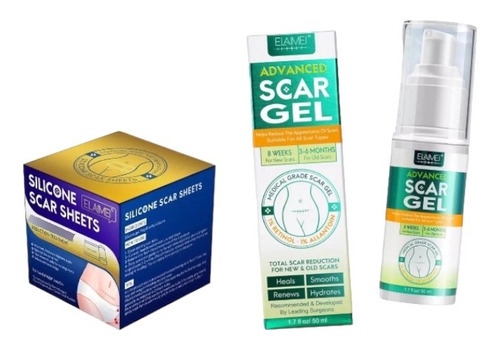 Kit Parche Silicón Rollo Reutilizable Y Gel Para Cicatrices