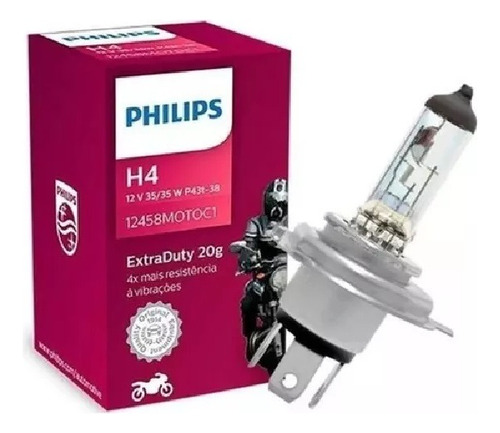  Lampara De Moto H4 35/35w 12v Philips  Extra Duty