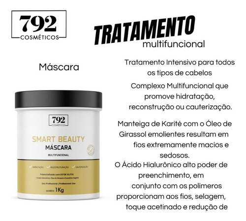 Máscara Capilar Multifuncional Smart Beauty 1kg Reconstrução