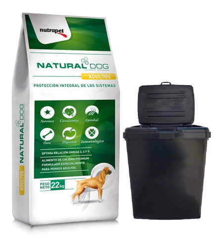 Natural Dog Adulto 22kg Con Contenedor