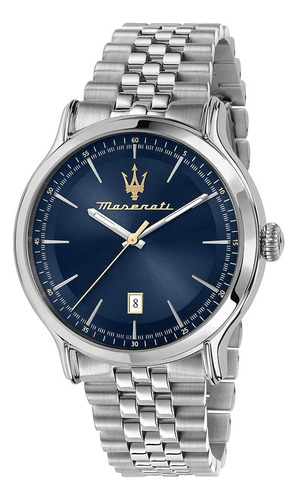 Reloj Maserati De Moda Modelo R8853118021 Color de la correa Gris Color del bisel Gris Color del fondo Azul