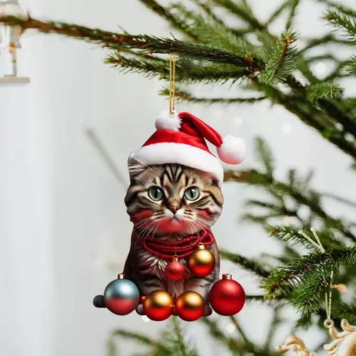 10 Piezas De Colgante Árbol De Navidad Para Gatos, Regalo