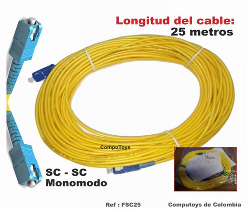 Imagen 3 de 6 de Cable Fibra Optica Sc-sc 25 Mts Ref: Fsc25 Computoys Sas