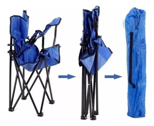 Silla Plegable De Playa Camping Pesca Picnic Con Porta Vaso