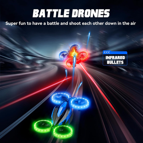 Drones Para Niños, Dron De Batalla 3 En 1 Con Luces Led, 3d