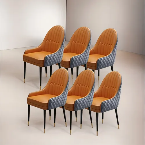 Juego De 6 Sillas De Comedor Con Patas De Madera, Diseño Mod