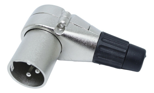Kit 4 Conector Plug Xlr Canon Macho Em L 90 Graus Cachimbo