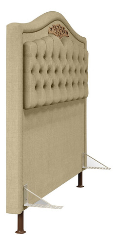 Cabeceira Cama Box Casal 140cm Com Tachas Imperial J02 Linho