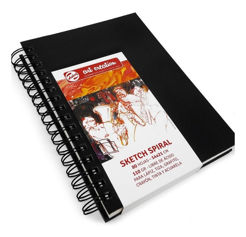 Cuaderno Sketchbook Espiral Art Creation 110gr 80hjs 14x21cm