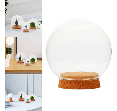 Cúpula De Vidrio Transparente Con Base, 20 Centímetros
