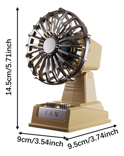 Ventilador De Escritorio Usb, Personal, Recargable, Beige