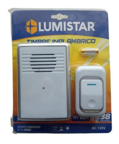 Timbre Inalambrico Enchufable Plateado Lumistar