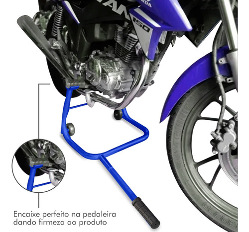 Imagem 3 de 10 de Cavalete Moto Universal Pedaleira Estribo Evolution