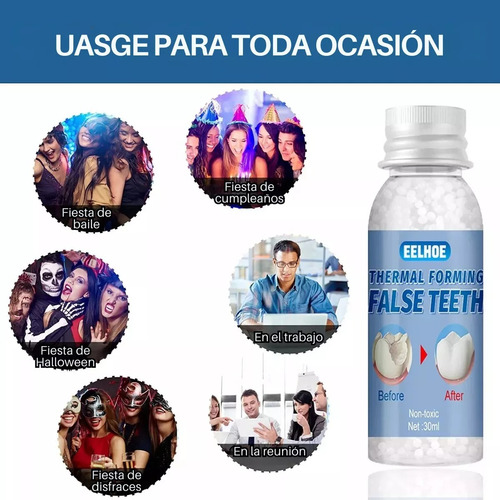 Perlas Reparación Dientes Postizos Dientes Gránulos 30ml