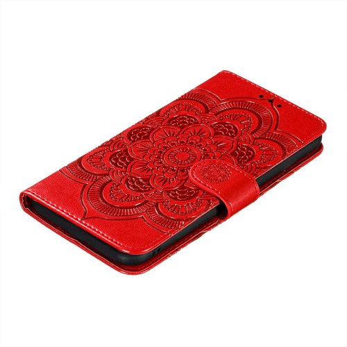 Lemaxelers Para Moto G Stylus 2021 Funda Flip Premium Wallet Ld: Mándala Rojo.
