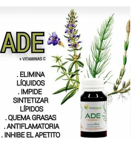Ade Gotas + Vitamina C (adelgazante) Cola De Caballo/hisopo Natural