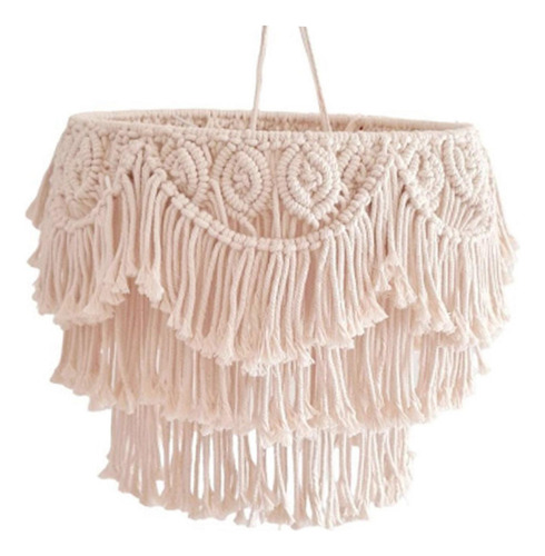 Para Macrame Lamp Shade Art Lámpara Colgante Sombra Para