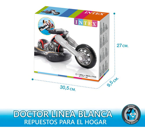 Inflable Moto Choppera Infantil Intex Flotador 183x79x71 Cm