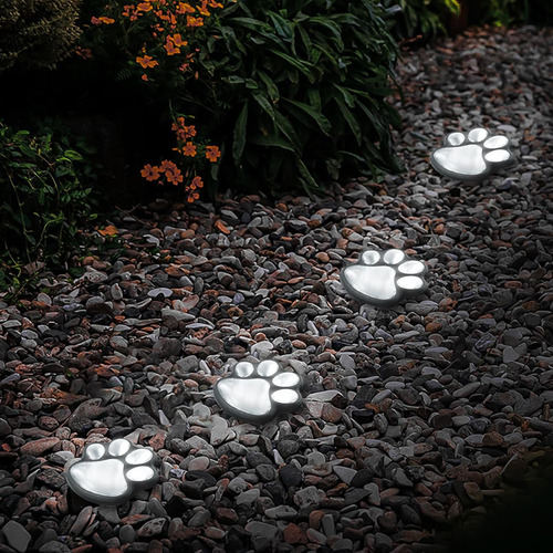 Luces Solares Con Estampado De Huellas De Animales, Decoraci