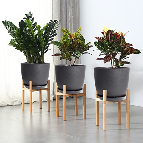 Juego De 3 Macetas Modernas Decorativas Con Platillos, 10/9/