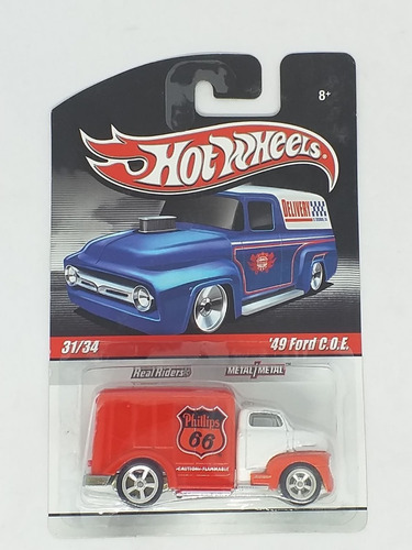 Hot Wheels Delivery '49 Ford C. O. E. 1:64 Camion Naranja Color Rojo