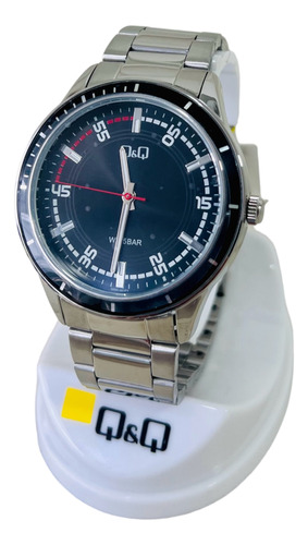 Reloj Hombre Original Q&q Metalizado Plateado/negro Sumergib