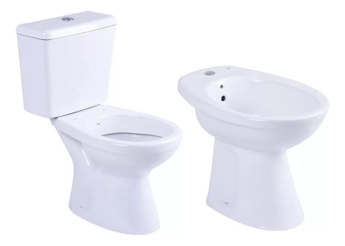 Inodoro Largo + Dep + Bidet Capea Italiana Baño 3 Piezas