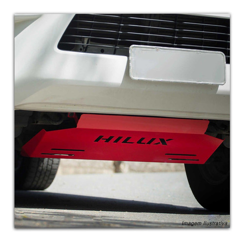 Imagem 4 de 4 de Protetor De Carter Peito De Aço Hilux 2016 A 2021 Vermelho