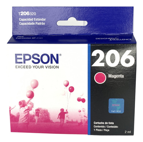Tinta Epson 206 Original Cyan O Magenta O Yellow Xp-2101