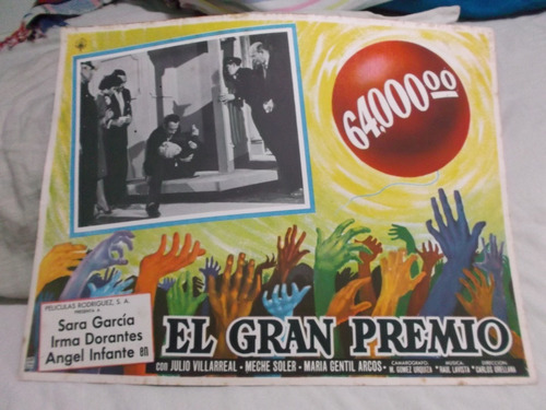 Vintage Lobby Card De Irma Dorantes En 64,000 El Gran Premio