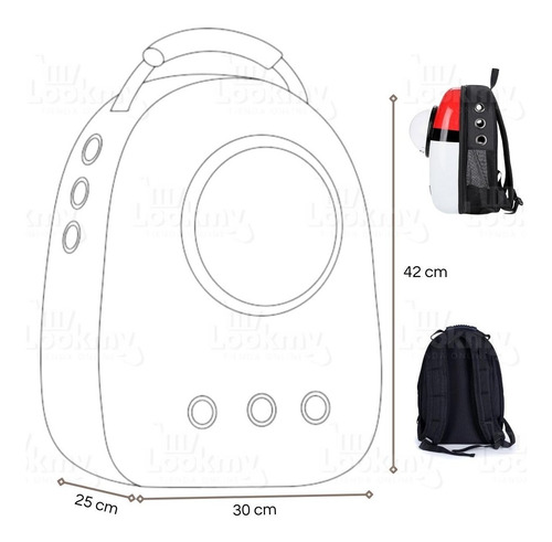 Imagen 4 de 10 de Mochila Bolso Transportadora Perros Gatos Burbuja Rígida