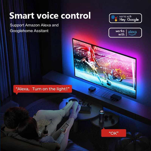 Luces Led Interactivas Sincronizan C/ Pantalla De 75-85 Pulg Rgb