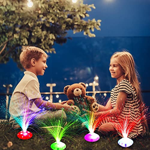 Juego De 24 Lámparas De Fibra Óptica Multicolores Con Base