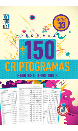 Livro Coquetel Criptogramas Nível Médio Ed 33, De A Coquetel. Editora Coquetel - Nf, Capa Mole, Edição 33ª Em Português, 2023