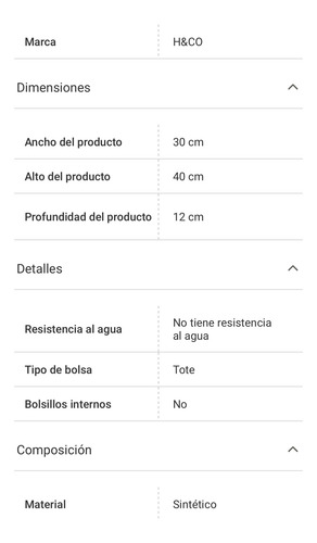 Bolsa Tote Con Brillos Marca H&co Para Dama