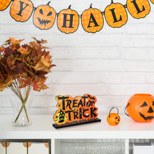 Q Decoraciones De Madera Para Mesa De Halloween, Decoración