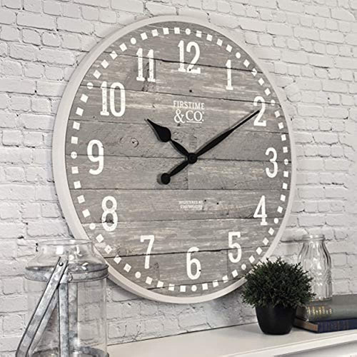 Firstime Y Co. 20  Reloj De Pared Gris Arlo, Claro