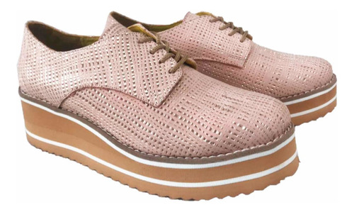 Imagen 2 de 3 de San Crispino Zapato Acordonado Rosa 745