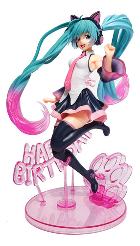 Figura De Hatsune Miku De Feliz Cumpleaños 23 Cm Alto Pvc