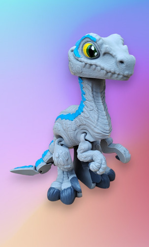 Dinosaurio Velociraptor Juguete 3d 16 Cms Altura 16 Cms Larg