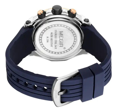 Reloj De Cuarzo Megir 2206 Para Hombre, Deportivo, Multifunc