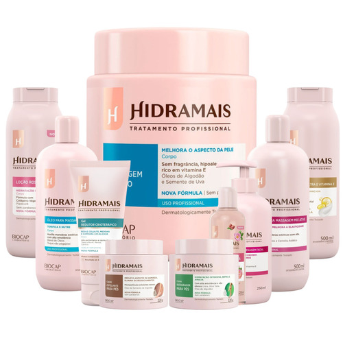  Hidramais Kit 10 Cremes Oleos Loções Linha Completa Profissi