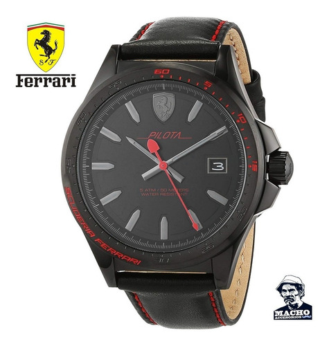 Reloj Ferrari Pilota 0830497 En Stock Original Garantía Caja