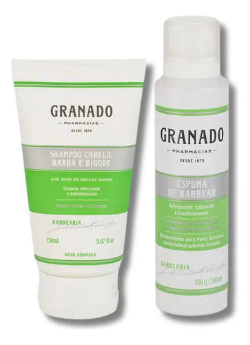 Kit Espuma De Barbear +shampoo Barba Cabelo E Bigode 150 Ml
