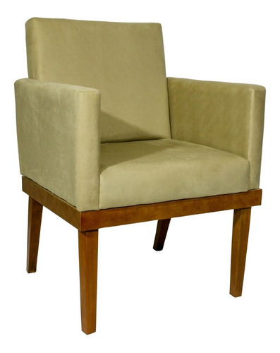 Poltrona Decorativa Cadeira Reforçada Recepção Divine Cores Cor Nude Desenho do tecido TECIDO SUEDE