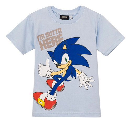 Remera  Niño Algodon Estampada Sonic Edgehog