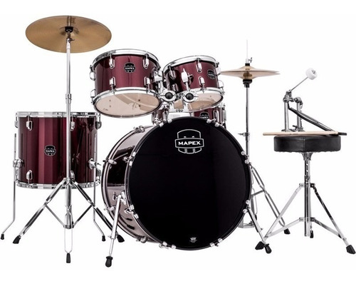 Bateria Acústica Mapex Prodigy Pdg5044tc Vinho Bumbo 20x16