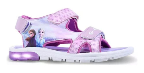 Sandalias Frozen Footy Disney Ana Elsa Lila Luces Orig